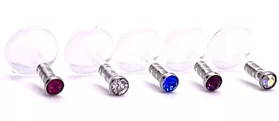 £2.79 • Buy Bioflex 2mm Crystal Helix Tragus Earring Labret Stud Bar 1.2mm Choice Of Colours
