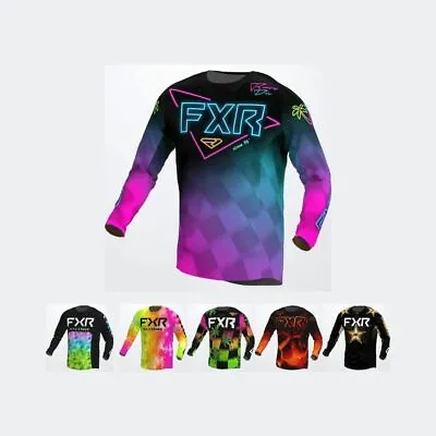 FXR Mens Podium MX Gear Motocross Bike Slim Fit Long Sleeve Graphic Jerseys • $26