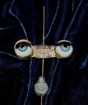 £18.75 • Buy Antique  Blue Glass Doll Eyes Sleeping Eyes Rack Rocker Size See Photos