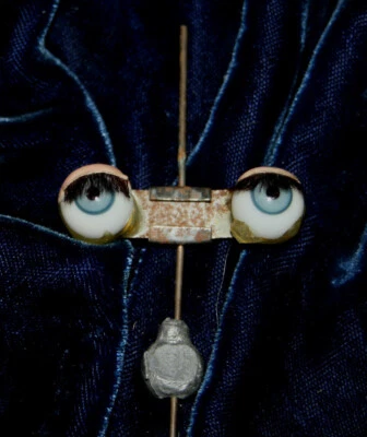 £18.75 • Buy Antique  Blue Glass Doll Eyes Sleeping Eyes Rack Rocker Size See Photos