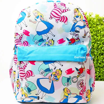 Disney Alice In Wonderland Large Backpack 16  X 13  X 5  Cheshire Cat Rabbit New • $29.99