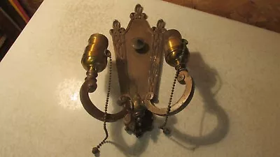 Antique Cast Metal 2 Socket Wall Sconce • $49