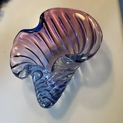 Murano Neodymium Shell Dish Lavender Purple & Blue • $39.99