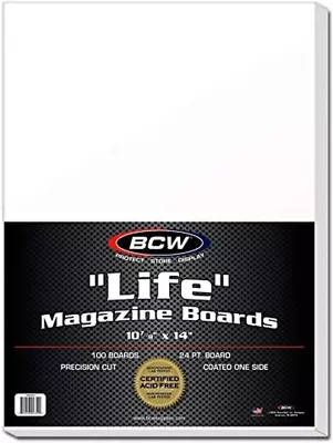 BCW BBMAG-L Life Size Magazine Backing Boards White 100 Boards • $38.54