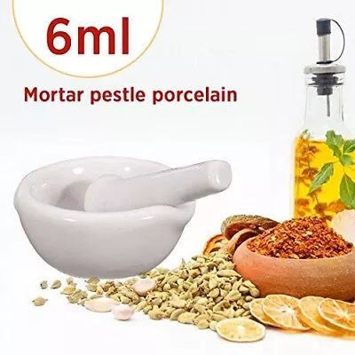 Mortar And Pestle Set Classic Marble Natural Stone White Pestal To Grind Food US • $10.78