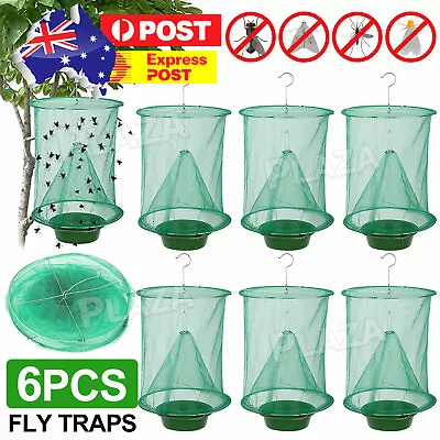 6pcs Hanging Catcher Fly Trap Insect Killer Reusable Net Cage Trap Ranch Pest • $13.95