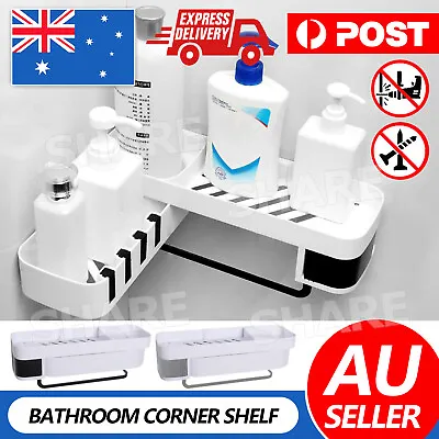 Bathroom Corner Shower Shelf Shampoo Soap Holder Storage Rack Organiser Caddy AU • $12.85