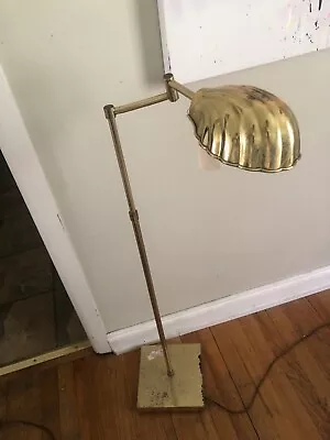 Vintage Brass Clam Shell Floor Lamp Mid Century Modern Hollywood Regency • $300