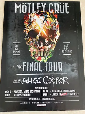 £3.49 • Buy Motley Crue November 2015 Tour Poster - Kerrang!