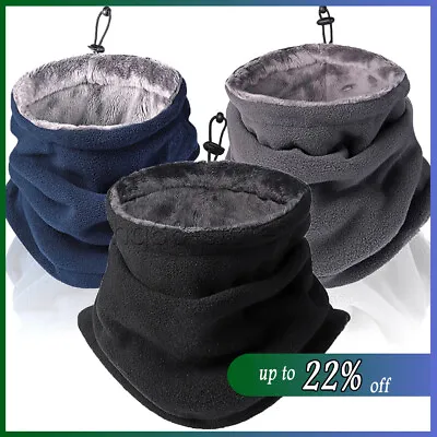 Snood Neck Warmer Scarf Winter Thick Fleece Thermal Windproof Balaclava Mask UK • £5.28