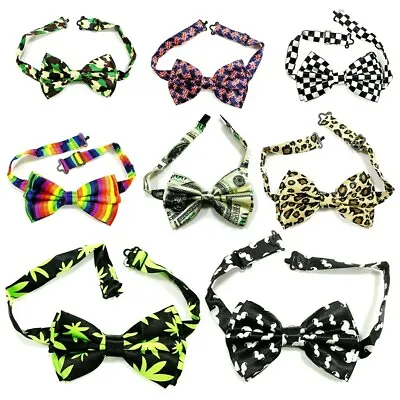 Design Bow Ties Neck Mens Clip On Satin Dicky Tie Fancy Dress Costume Pre Tied • £4.99