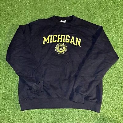 Champion NCAA Michigan Wolverines Pullover Crewneck Sweatshirt - Mens Large L • $22