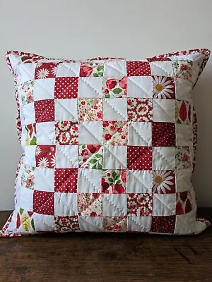 Beautiful Handmade Quilted Patchwork Cushion Fully Lined - With Pad And Zip • £29.99