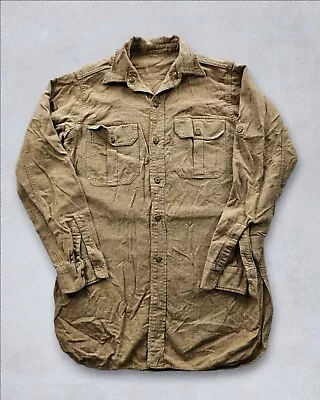 Vintage 1950s Canadian Army Wool Field Shirt Korean War Green OD Military S • $25.31