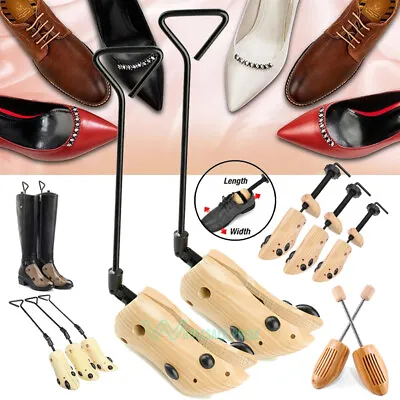 Pair Boot Stretcher Shoe Shaper Wooden Western Cowboy Boot Tree Expander For Men • $18.49