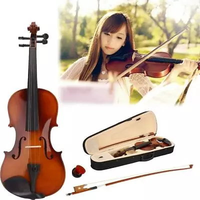 3/4 Size Acoustic 11-12 Years Old Children Violin+Case+Bow+Rosin Natural Color • $44.85