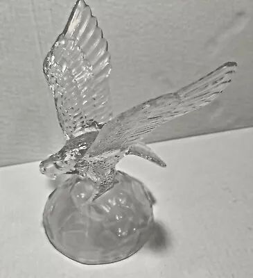 Cristal D'Arques 8  Solid Glass Bald Eagle With Fish Paperweight /Sculpture 748 • $10.39