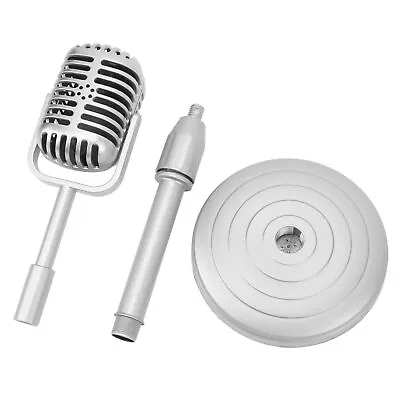 (Silver)Retro Microphone Prop Old Style Desktop Microphone Prop Model With • $32.26