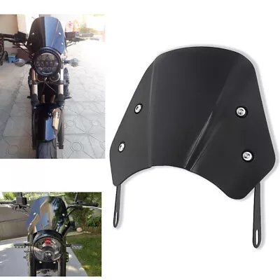 5--7  Motorcycle Black Universal Headlight Fairing Windshield Windscreen -Shield • $28.19
