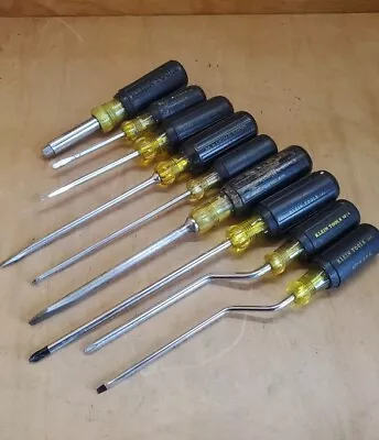 KLEIN TOOLS - SCREWDRIVERS LOT - Set Of 9 - RUBBER GRIPPED - Made In USA • $62.50