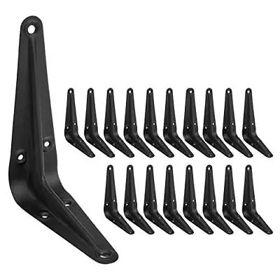 20 Pack 12 Inch Shelf Brackets Heavy Duty Black Iron  Assorted Size Names  • $21.62