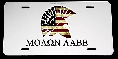 Molon Labe USA American Flag Distressed Tattered Auto License Plate Cover • $13.79