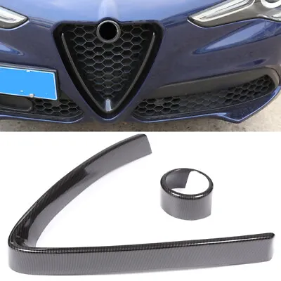 Carbon Fiber ABS Front V Shape Front Grille Cover For 2017-22 Alfa Romeo Stelvio • $98.99