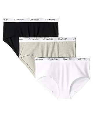 Calvin Klein L77634 Girls 3-Pack Modern Cotton Hipster Underwear Size L • £38.26