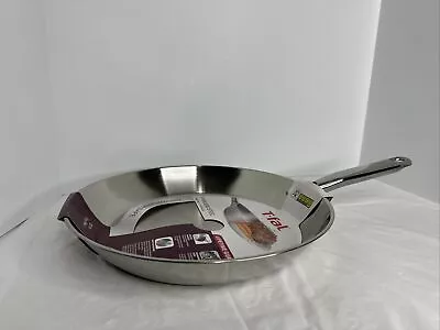 T-Fal Stainless Steel Gourmet Cookware 12 Inch Frying Pan Skillet New Old Stock • $25