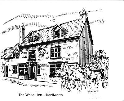 Kenilworth - White Lion Coaching Inn - Artist Post Card • £1.25