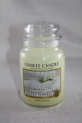 Yankee Candle Fluffy Towels Scented With Purenatural Extracts Large Jar 22 Oz • $7.95