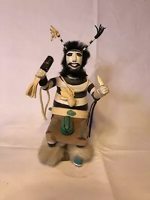 Vintage Circa 1970-1980 Detailed Black And White Clown Kachina • $29.99