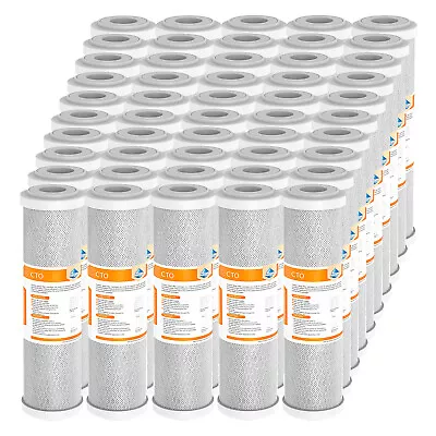 50 Pack 5 Micron Carbon Block Water Filter 10 X2.5  Sediment Cartridges Replace • $205.79