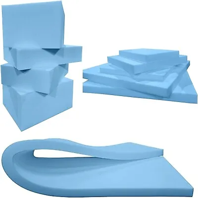 Blue Foam   Cut To Any Size. High Density Upholstery Firm Foam Sheet • £9.05