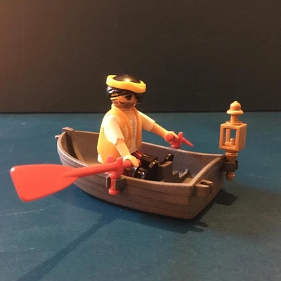 £4 • Buy Playmobil Pirates: Modern Pirate With Rowing Boat And Red Oars