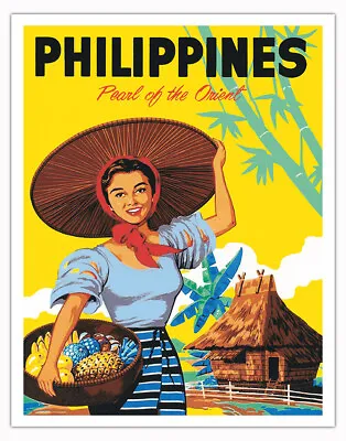 Philippines Pearl Of The Orient - Vintage Travel Poster 1950s • $12.98