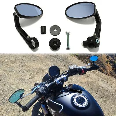 Motorcycle 7/8  Handle Bar End Rear View Mirror For Triumph Trident 660 750 900 • $25.99