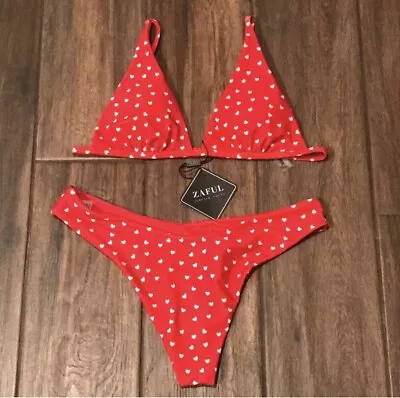 ZAFUL Women’s Bikini Swimwear - Red And White • $15