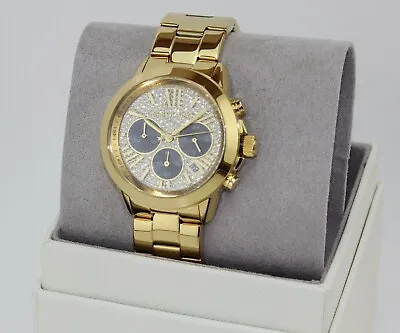 New Authentic Michael Kors Bradshaw Chronograph Gold Crystals Women Mk6569 Watch • $129.99