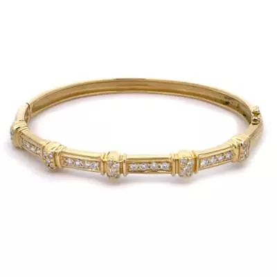 Penny Preville Diamond 18k Yellow Gold 6mm Wide Fancy Hinge Bangle • $3581.37