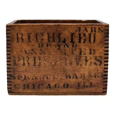Vintage Antique Richelieu Jar Lid Wood Crate Box Advertising Wooden Jars Chicago • $57.07
