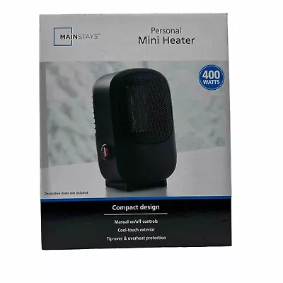 Mainstays MH-16B Personal Mini Electric Ceramic Heater 400W Indoor Black • $11.49