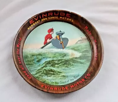 Vintage Evinrude Rowboat & Canoe Motors Metal Advertising Coaster • $15