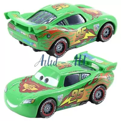 Disney Pixar Cars 2 No.95 Green Lighting McQueen Diecast Toys Car Boy Gifts • $12.29