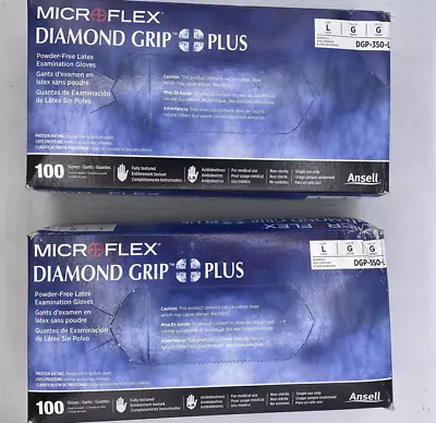 200 (2*100) Microflex Diamond Grip Dgp-350-l 100 Pack L Powder-free Latex Gloves • $29.99