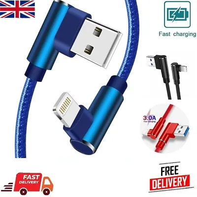 3M Fast USB Data Sync Lead For IPhone IPad 90° Degree USB Charging Charger Cable • £1.29