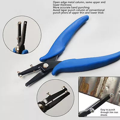 Metal Hole Punch Pliers 1.6mm Round Hole For Belt Leather Strap Tag Jewelry Tool • $11.67