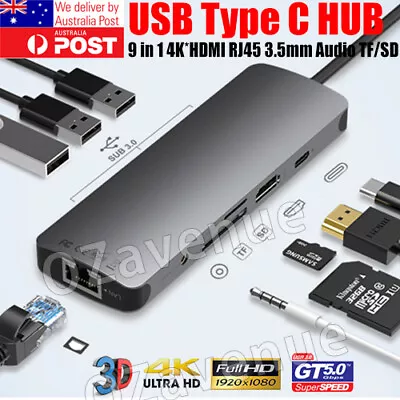 $41.19 • Buy 9-in-1 USB-C Hub Adapter Type-C Hub HDMI For MacBook Pro/Air IPad Pro Laptop