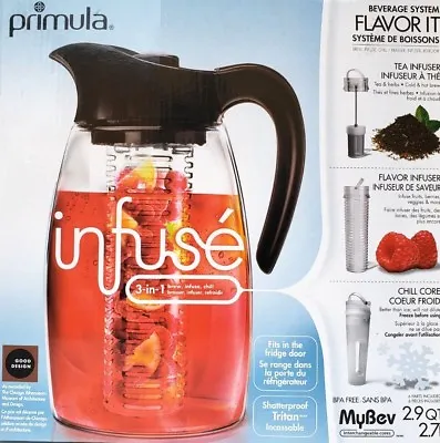 Primula Beverage Pitcher System Flavor Infuser 3-in-1 Tea Water 2.9 Qt • $14.99