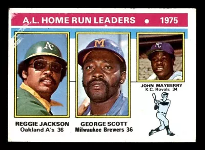 1976 Topps Baseball #194 A.L. Home Run Leaders Jackson VG/EX *d3 • $4